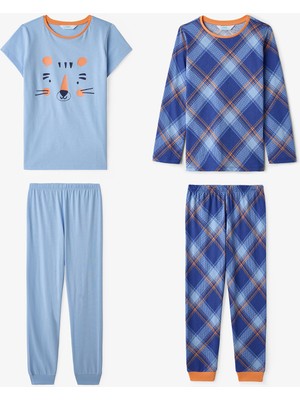 Penti Erkek Çocuk Mavi Sevimli Tiger 2'li Pijama Takımı