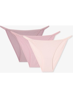 Penti Renkli Deep Clay 3'lü Pamuklu Strappy Slip Külot