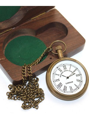 Ttt Ahşap Kutulu Pirinç Köstekli Saat Model 4