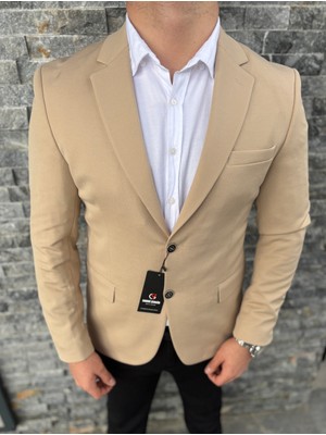 Sabri Zengin Erkek Çift Düğme Slim Fit Blazer Ceket