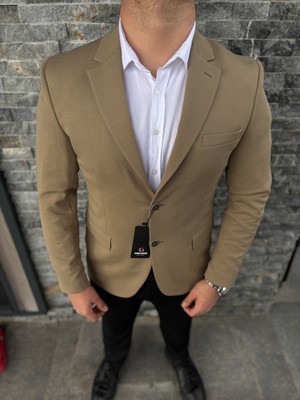 Sabri Zengin Erkek Çift Düğme Slim Fit Blazer Ceket
