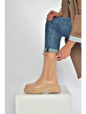 Fox Shoes V652549009 Ten Kalın Tabanlı Lastik Detaylı Kadın Bot