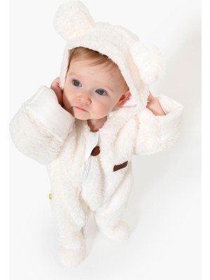 KUARK Unisex Bebek Welsoft Penye Astarlı Kendinden Eldivenli Bebek Astronot Kozmonot Tulum, Bebek Montu