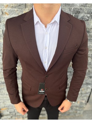 Sabri Zengin Erkek Çift Düğme Slim Fit Blazer Ceket