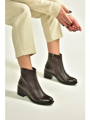 Fox Shoes V555567203 Kahverengi Alçak Topuklu Comfort Ortopedik Taban Kadın Bot