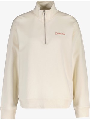 Gant Kadın Krem Yarım Fermuarlı Sweatshirt