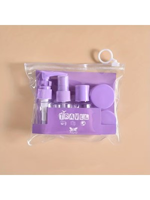 Cocoloco Home 6 Parça Çok Amaçlı Seyahat Tipi Doldurulabilir Şişe Seti Krem Kutusu Mor Renk