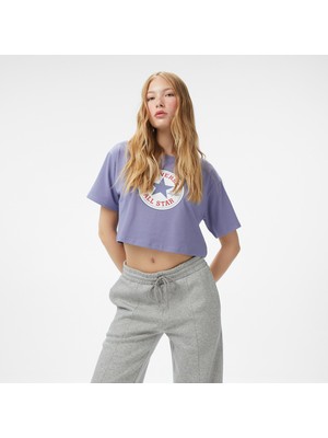 Converse Baskılı Kadın Mor T-Shirt