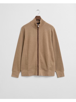 Gant Erkek Bej Regular Fit Fermuarlı Hırka Cepli Standart Kalıp Özellikli Rahat Tasarım