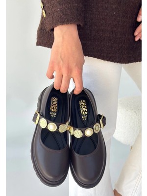 Elma Shop Okira Kahverengi Cilt Oxford Ayakkabı