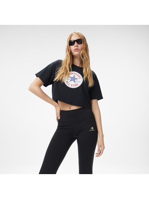 Converse Baskılı Kadın Siyah T-Shirt