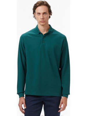 Nautica Erkek Yeşil Classic Fit Uzun Kollu Polo Yaka T-Shirt