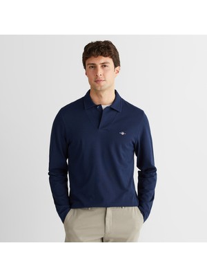 Gant Erkek Lacivert Slim Fit V Yaka Polo