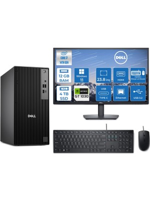 Dell Pro Tower QCT1250 Intel Core I7 14700 5.4ghz 12GB Ddr5 4tb SSD 23,8 Inç Monitör Windows 11 Pro Nvidia GT1030 4gb Masaüstü Bilgisayar 24QCT1250I7GT1030P05 + Zetta Flash Bellek