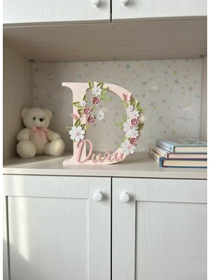 Elert Design Studio Kişiye Özel Bebek Odası Isimli 3D Harf Dekoru Isim Standı /duvar Süsü - Doğum Hediyesi Isimlik-DURU