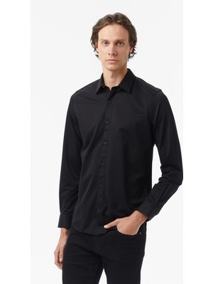 Nautica Erkek Siyah Slim Fit Gömlek