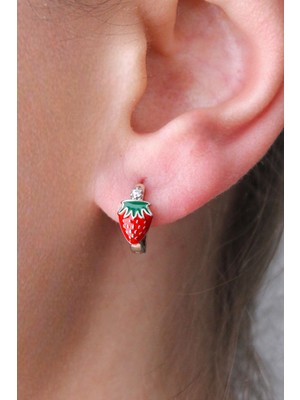 Nenya Vıp Çelik Uğur Böceği, Kalp ve Çilek Model 6'lı Halka Küpe