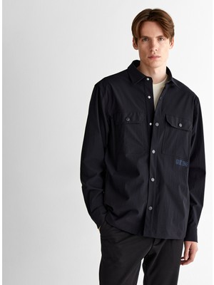 Gant Erkek Lacivert Relaxed Fit Klasik Yaka Gömlek