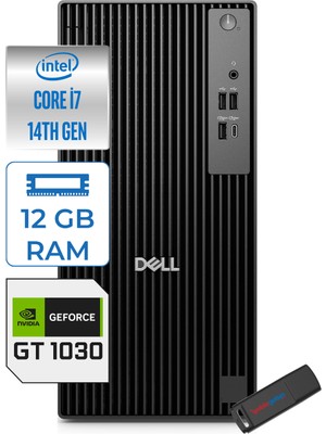 Dell Pro Tower QCT1250 Intel Core I7 14700 5.4ghz 12GB Ddr5 2tb SSD Windows 11 Home Nvidia GT1030 4gb Masaüstü Bilgisayar QCT1250I7GT1030H04 + Zetta Flash Bellek
