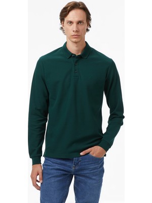 Nautica Erkek Yeşil Classic Fit Uzun Kollu Polo Yaka T-Shirt