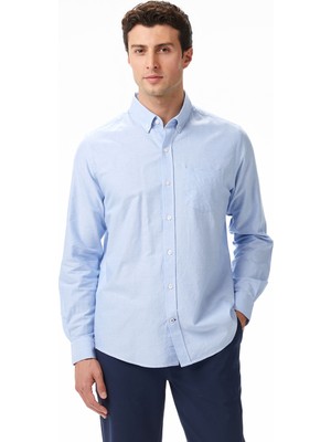 Nautica Erkek Mavi Classic Fit Gömlek