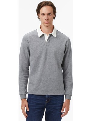 Nautica Erkek Gri Classic Fit Uzun Kollu Polo Yaka T-Shirt