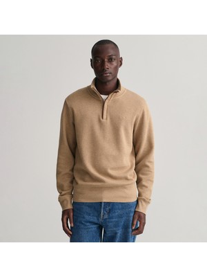 Gant Erkek Bej Regular Fit Yarım Fermuarlı Sweatshirt