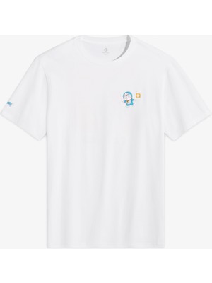 Converse x Doraemon Unisex Beyaz T-Shirt