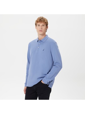 Nautica Erkek Mavi Classic Fit Uzun Kollu Polo Yaka T-Shirt