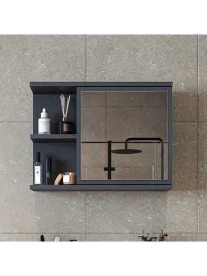 Roomart Kulpsuz Tek Kapaklı Mat Suntalam 60 cm Aynalı Banyo Üst Dolabı