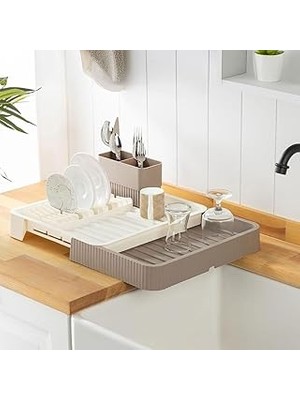 Starseven Deconox Açılır Kapanır Sürgülü Bulaşık Sepeti ve Kurutmalık – Genişleyebilir Pratik Mutfak Düzenley