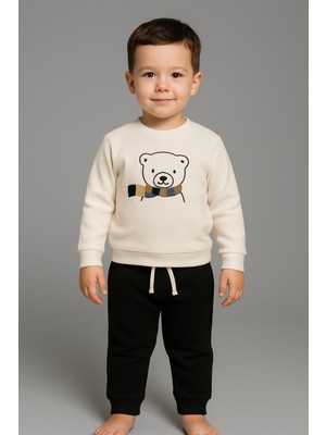 tinytrends Erkek Bebek&çocuk Waffle Bear Nakışlı %100 Pamuk 2'li Takım