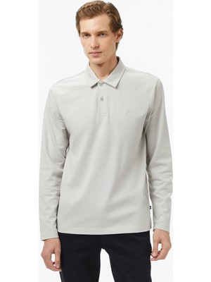 Nautica Erkek Gri Classic Fit Uzun Kollu Polo Yaka T-Shirt