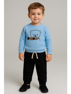 tinytrends Erkek Bebek&çocuk Waffle Bear Nakışlı %100 Pamuk 2'li Takım