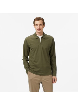 Nautica Erkek Yeşil Classic Fit Uzun Kollu Polo Yaka T-Shirt