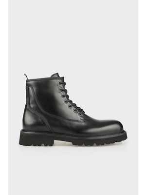 Elle Siyah Deri Erkek Günlük Bot