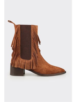 Elle Taba Deri Kadın Klasik Bot