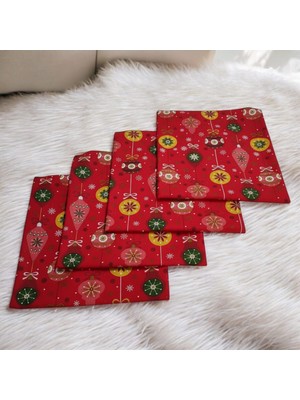 Düşler Ev Tekstili 4 Adet Yeniyıl Yılbaşı Desenli Kırlent Kılıfı,yılbaşı Temalı Home Kırlent Kılıfı,dekoratif Yastık Kılıfı 40X40