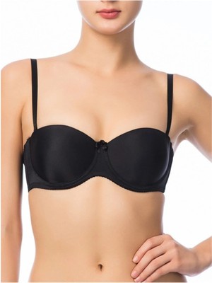 Modellife Siyah Destekli Mikro Dolgulu Straplez B-Cup Sütyen