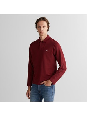 Gant Erkek Bordo Slim Fit V Yaka Polo