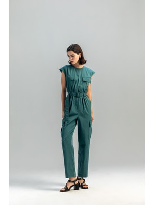 Kameya Cep Detaylı Kemerli Tulum 25S22706