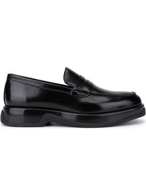 Tamer Tanca Erkek Hakiki Deri Siyah Açma Loafer Ayakkabı 1163 1501 Erk Ayk SK25-26 Sıyah Acma