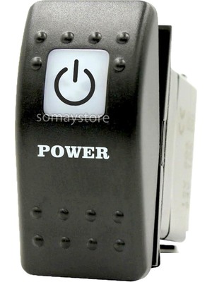 Goldsea Marine Tekne Switch Power Swion Güç Anahtarı On-Off 12-24V Beyaz LED Çerçevesiz