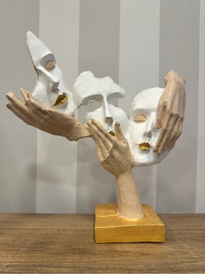 İki Cadı Tasarım Görmedim Duymadım Bilmiyorum Polyester Biblo Heykel Hediyelik Obje Dekor Ürünü