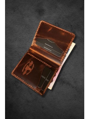 Kalkan Deri Özel Marron Effect Crazy Deri Cüzdan