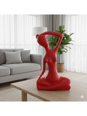 İki Cadı Tasarım Yoga Yapan Kadın Modern Büst Meditasyon Heykel Polyester Ev ,ofis Dekor, 20 x 13 x 6cm