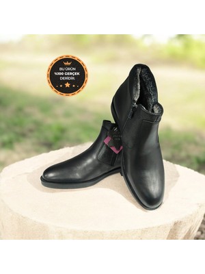 New Hunter Daniel Ruffo Oz-03.1 Hakiki Deri Kürklü Kaymaz Suya Dayanıklı Fermuarlı Erkek Kışlık Bot