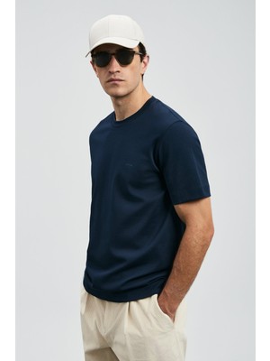 Lufian Erkek Roland Basic T-Shirt 112020058 Lacivert