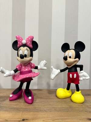 İki Cadı Tasarım Miki Fareler Mickey Mouse ve Minnie Mouse Ikili Set Hediyelik Dekoratif Obje