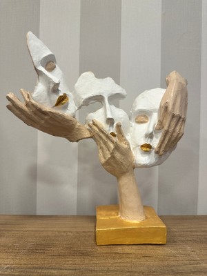 İki Cadı Tasarım Görmedim Duymadım Bilmiyorum Taş Biblo Heykel Hediyelik Obje Dekor Ürünü